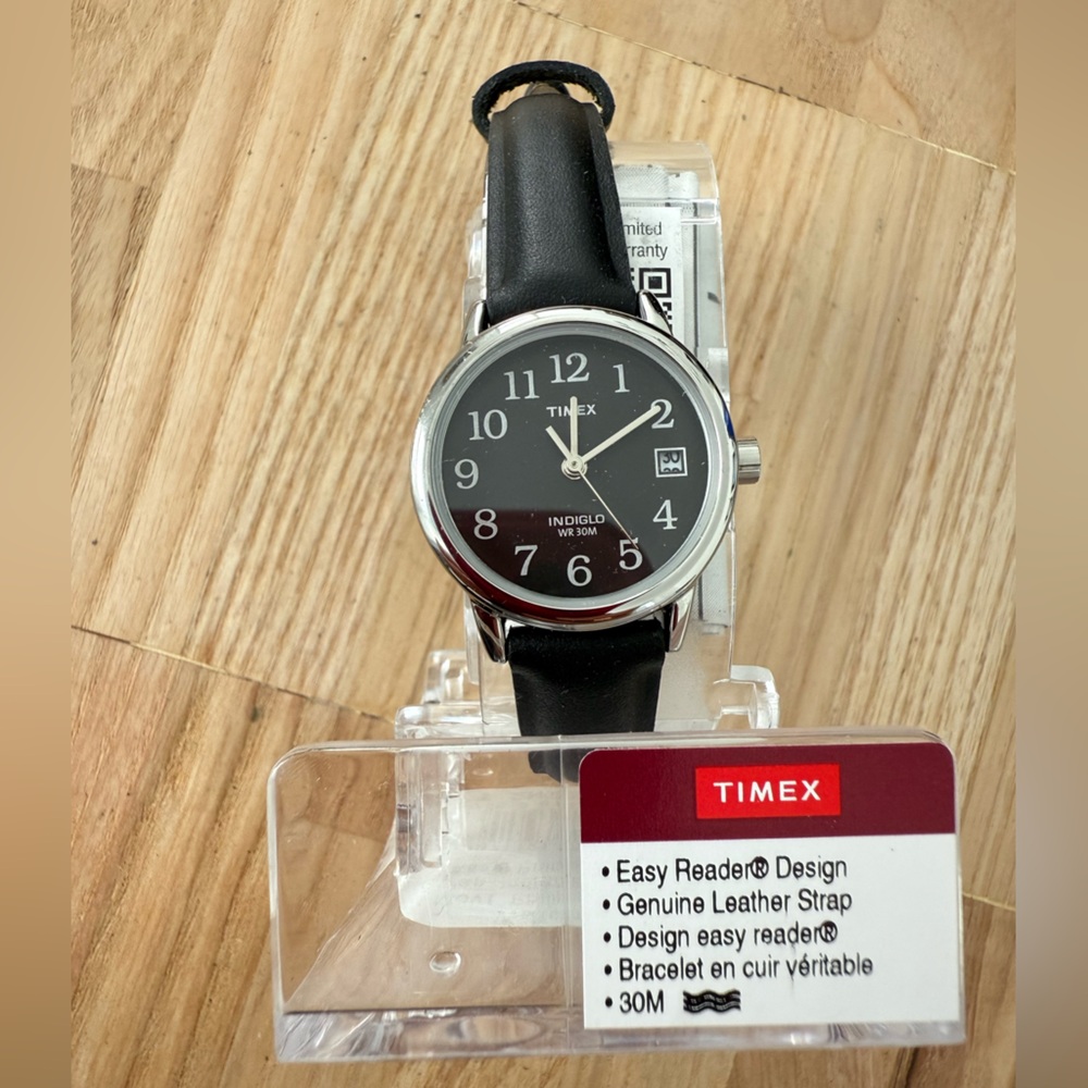 Timex ladies black dial easy reader classic watch NEW BATTERY